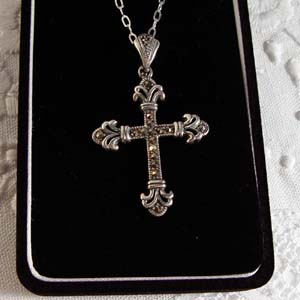 Marchasite  and sterling silver cross