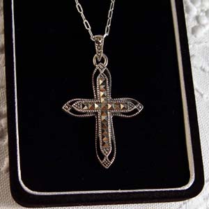 Marchasite  and sterling silver cross